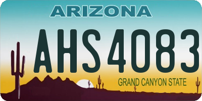 AZ license plate AHS4083