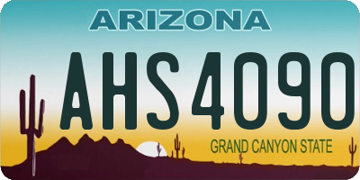 AZ license plate AHS4090