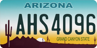 AZ license plate AHS4096