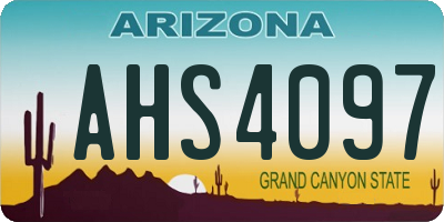 AZ license plate AHS4097
