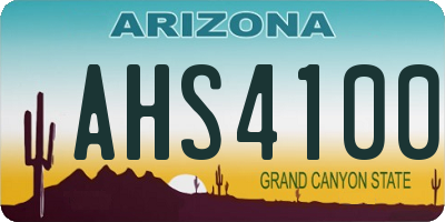 AZ license plate AHS4100