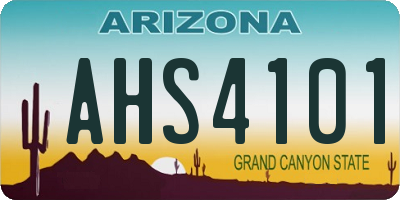 AZ license plate AHS4101
