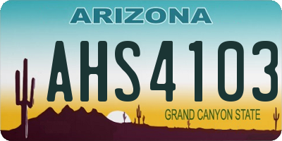 AZ license plate AHS4103