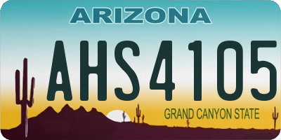 AZ license plate AHS4105
