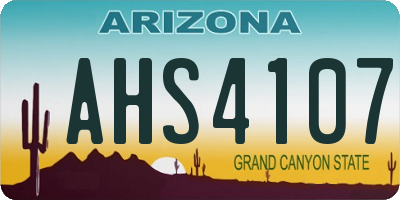 AZ license plate AHS4107