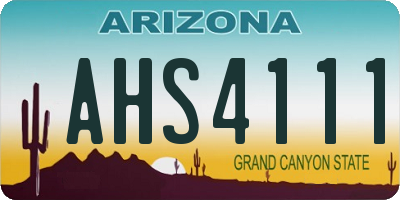 AZ license plate AHS4111