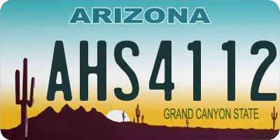 AZ license plate AHS4112