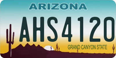 AZ license plate AHS4120