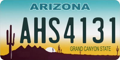 AZ license plate AHS4131
