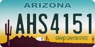 AZ license plate AHS4151
