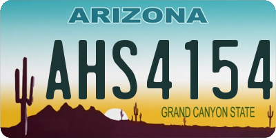 AZ license plate AHS4154