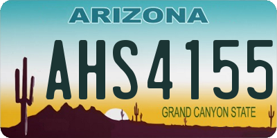 AZ license plate AHS4155