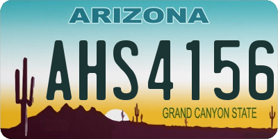 AZ license plate AHS4156