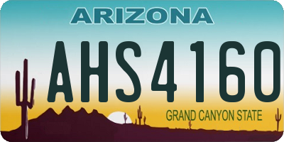 AZ license plate AHS4160