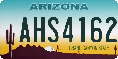 AZ license plate AHS4162