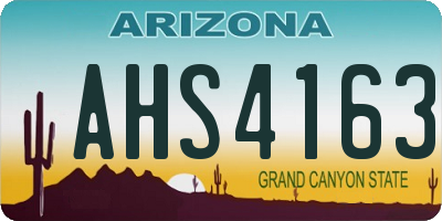 AZ license plate AHS4163