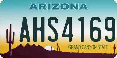 AZ license plate AHS4169