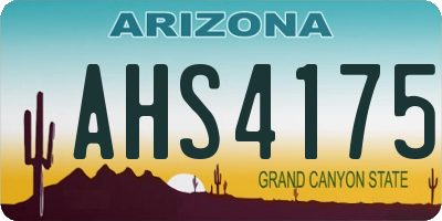 AZ license plate AHS4175