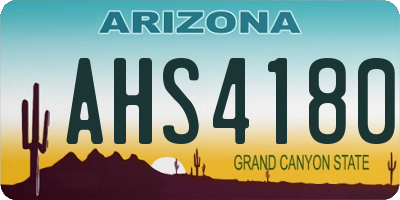 AZ license plate AHS4180