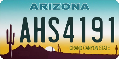 AZ license plate AHS4191