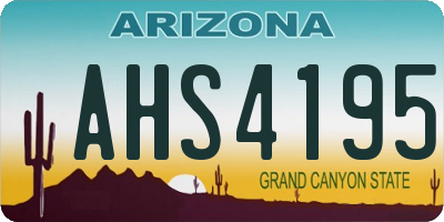 AZ license plate AHS4195