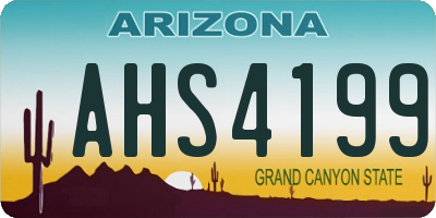 AZ license plate AHS4199