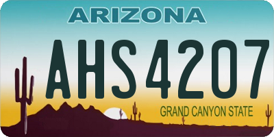 AZ license plate AHS4207