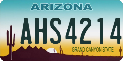 AZ license plate AHS4214