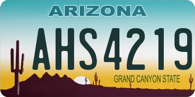 AZ license plate AHS4219