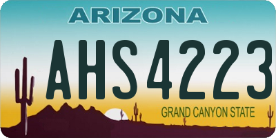AZ license plate AHS4223