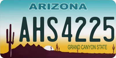 AZ license plate AHS4225