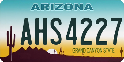 AZ license plate AHS4227