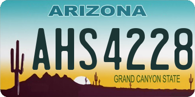 AZ license plate AHS4228