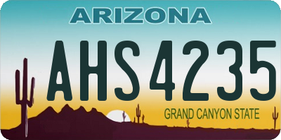 AZ license plate AHS4235