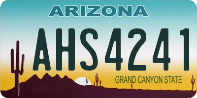 AZ license plate AHS4241