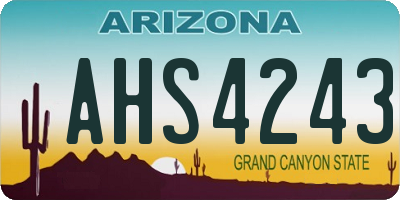 AZ license plate AHS4243