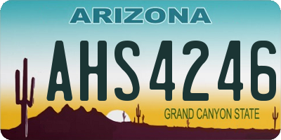 AZ license plate AHS4246