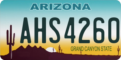 AZ license plate AHS4260