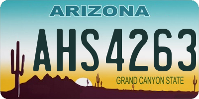 AZ license plate AHS4263