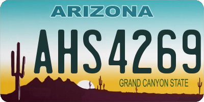 AZ license plate AHS4269
