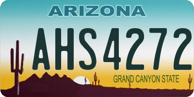AZ license plate AHS4272