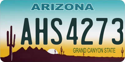 AZ license plate AHS4273