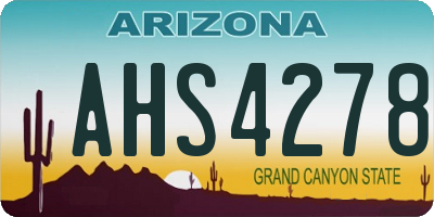 AZ license plate AHS4278