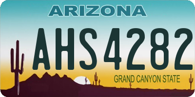 AZ license plate AHS4282
