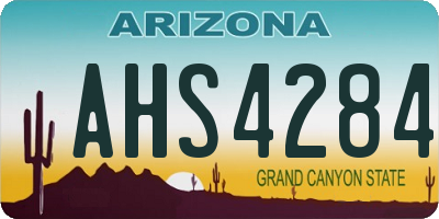 AZ license plate AHS4284