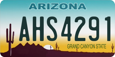 AZ license plate AHS4291