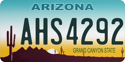AZ license plate AHS4292