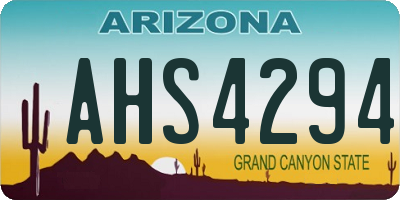 AZ license plate AHS4294