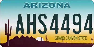 AZ license plate AHS4494
