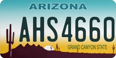 AZ license plate AHS4660